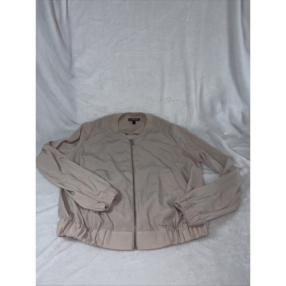 Express‎ Lightweight Blush Pink Full-Zip Bomber Jacket Sm Y2K Lightweight Layer